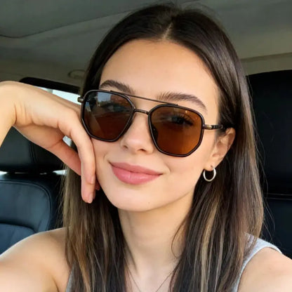 Geometric Double-Beam Sunglasses - Oversized Statement Frame For An Instant Outfit Upgrade