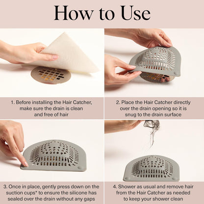 Shower Hair Catcher - Hair-Trapping Drain Cover For A Cleaner, Clog-Free Shower
