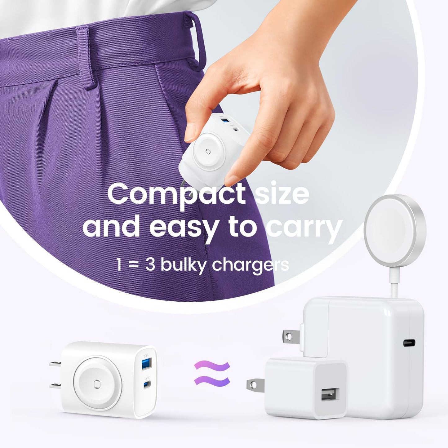 3-in-1 Apple Watch Charger - Built-In Magnetic Charging & 20W PD Power For A Cleaner Charging Setup