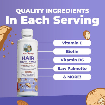 THICKER HAIR & SMOOTHER SKIN FROM WITHIN : Hair Growth Max Liposomal