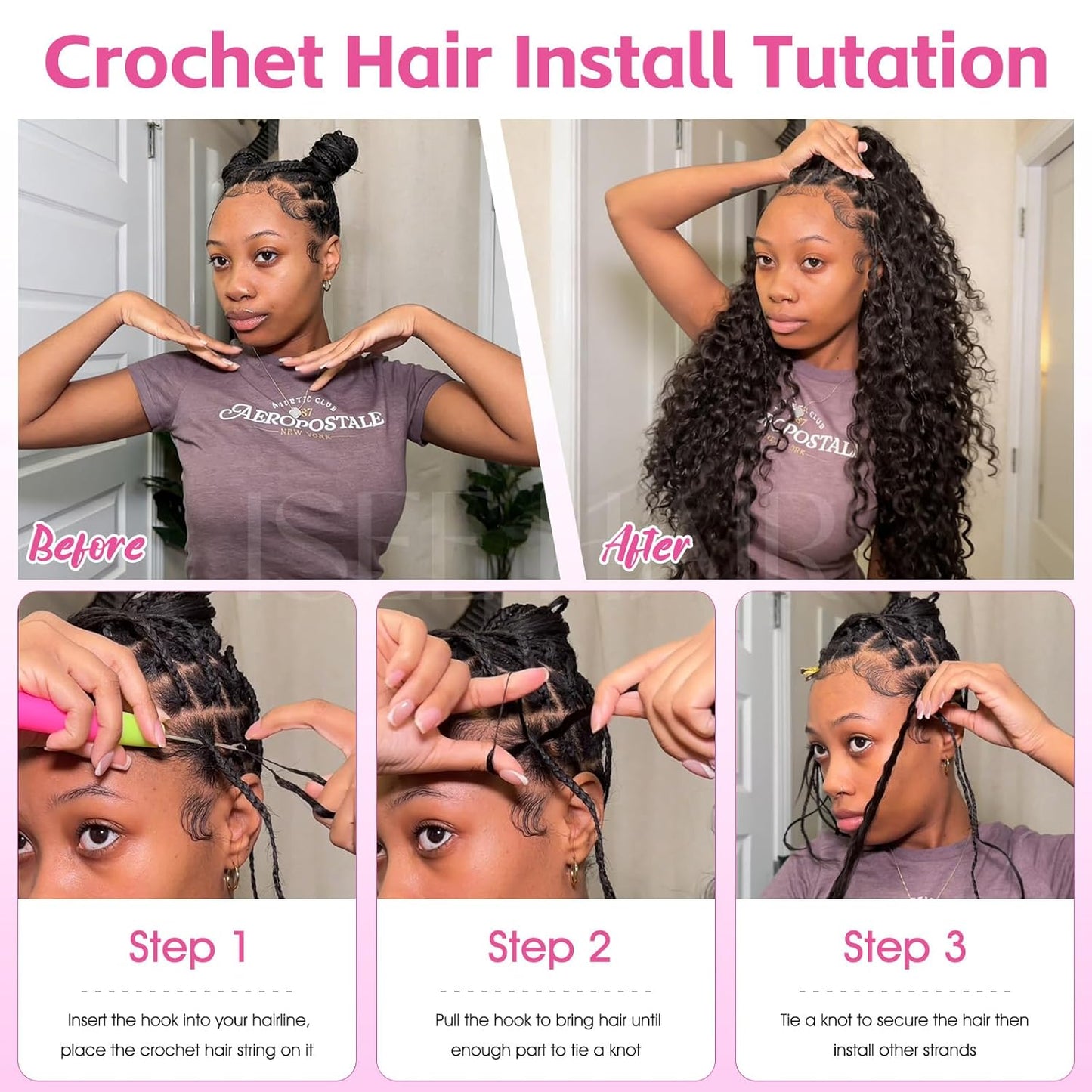 Human Hair Crochet Extensions - Pre-Looped Burmese Curly For Natural Full Volume