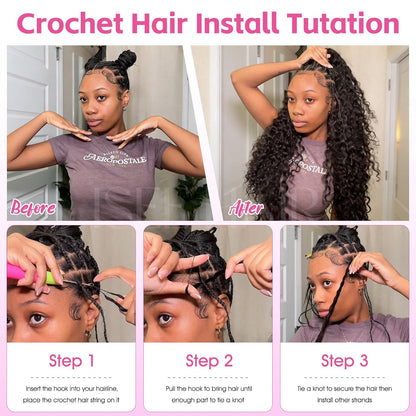 Human Hair Crochet Extensions - Pre-Looped Burmese Curly For Natural Full Volume