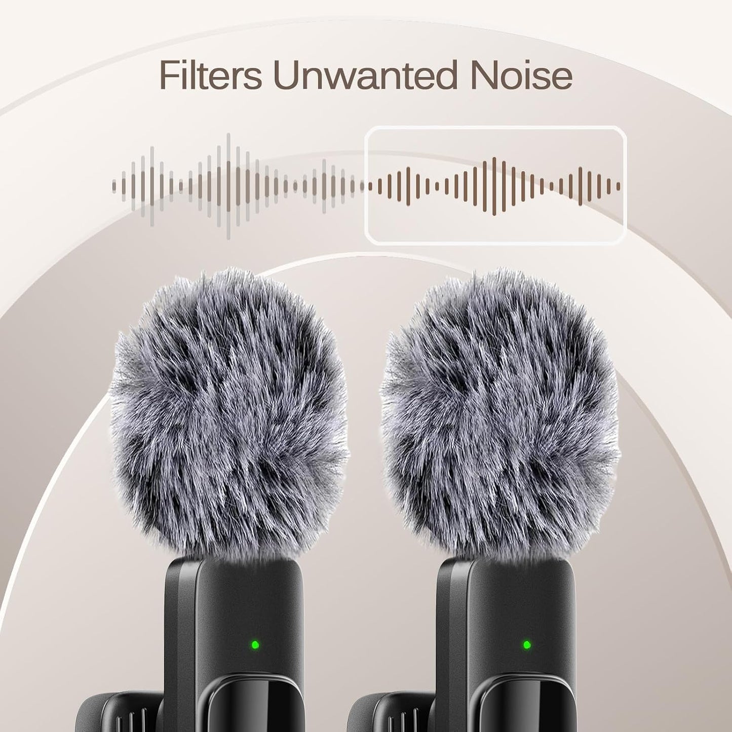 Wireless Lavalier Microphone - Dual Mic System For Clear Phone Video Recording