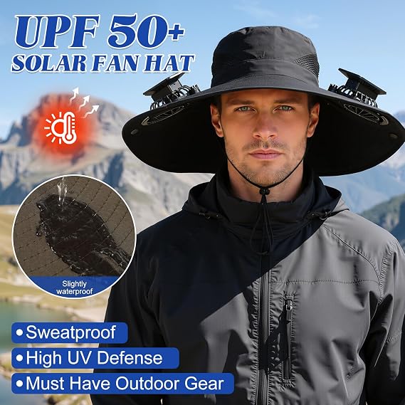 Solar Fan Hat - Dual Side Cooling Fans For Instant Outdoor Heat Relief