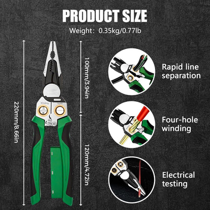 8-in-1 Premium Stainless Steel Wire Stripper with Built-In Tester