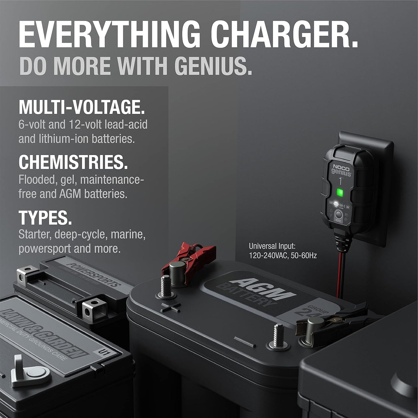 1A Smart Battery Charger & Maintainer (6V & 12V)