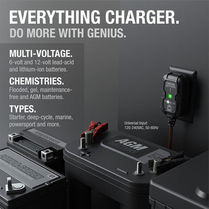 1A Smart Battery Charger & Maintainer (6V & 12V)