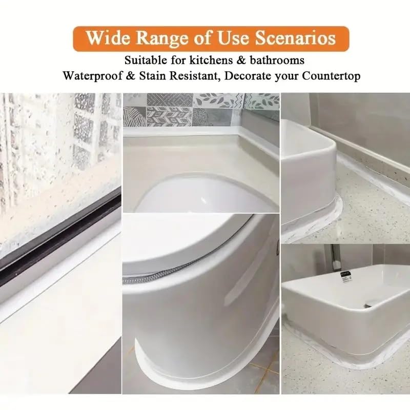 Waterproof Caulk Tape - Peel & Stick Seal For Clean Bathroom Edges