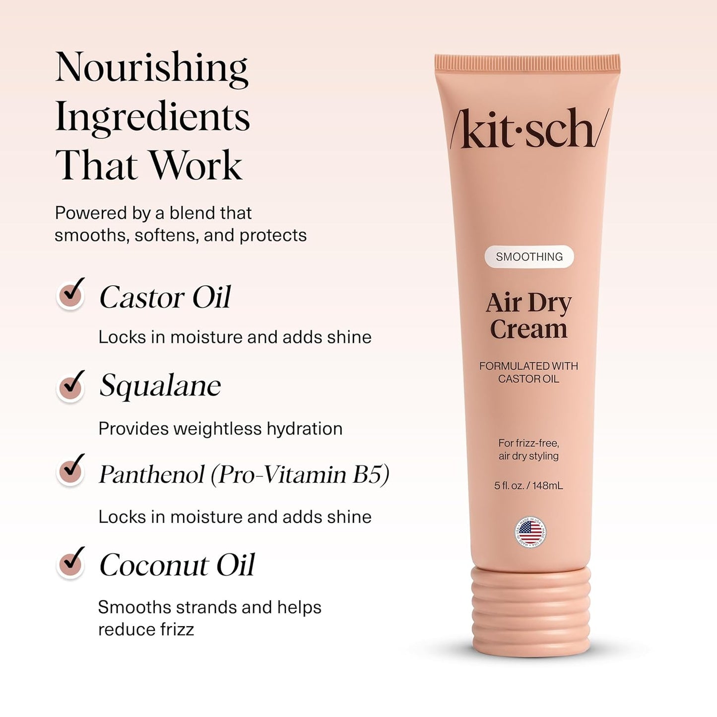 Air Dry Cream - Castor Oil Smoothing Formula For Frizz-Free Natural Hair