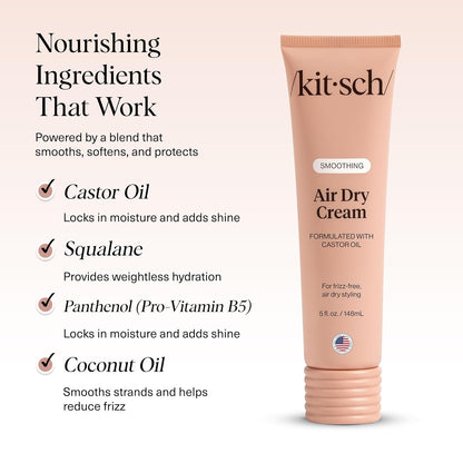 Air Dry Cream - Castor Oil Smoothing Formula For Frizz-Free Natural Hair