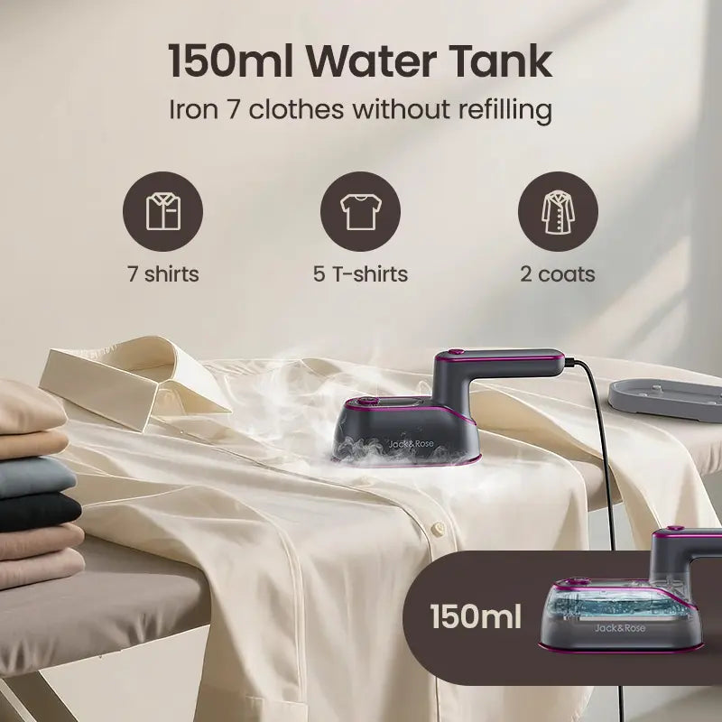 2-in-1 Foldable Handheld Steamer & Iron: Professional Wrinkle Removal in Seconds