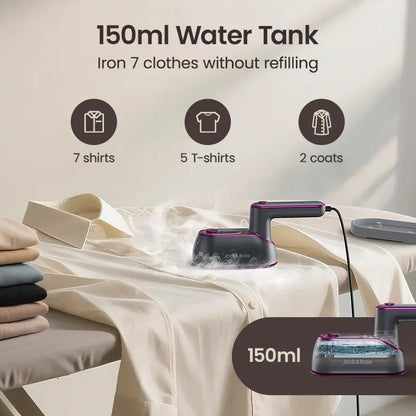 2-in-1 Foldable Handheld Steamer & Iron: Professional Wrinkle Removal in Seconds