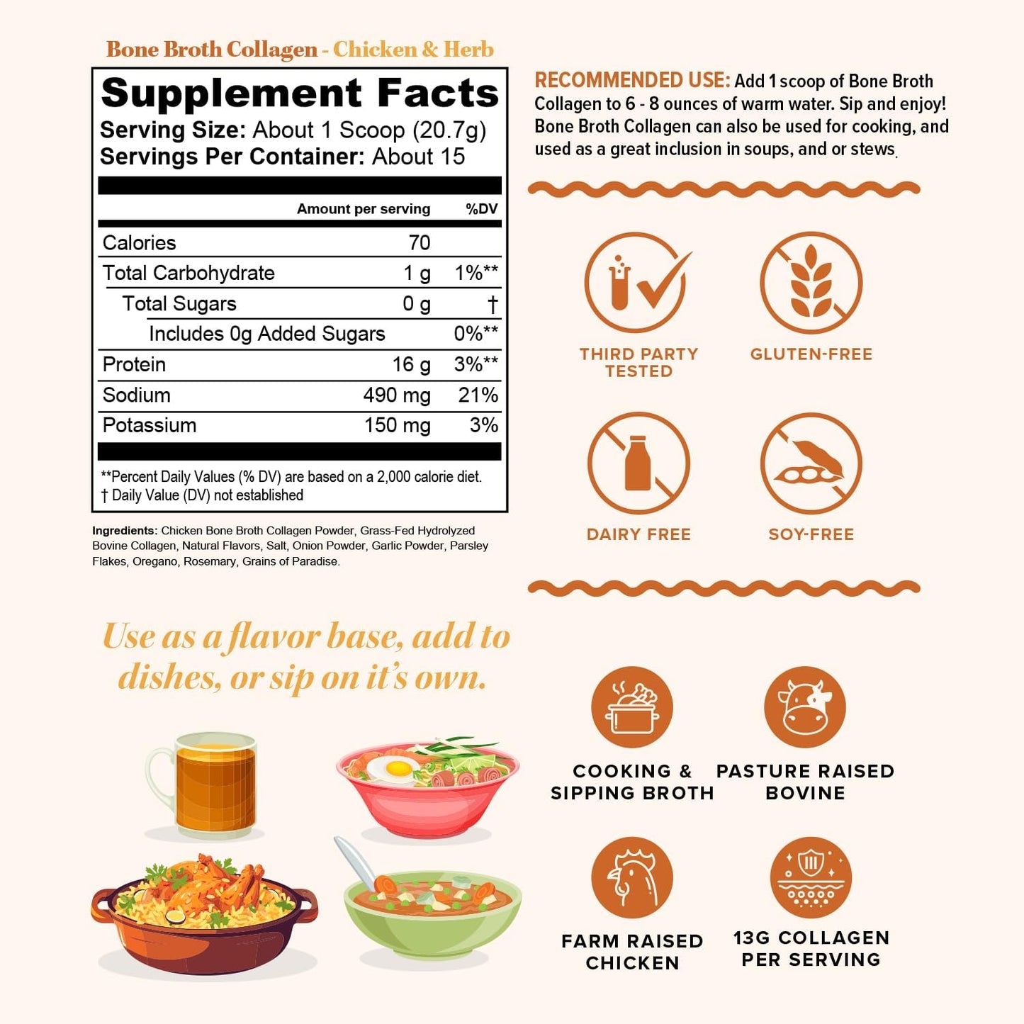 16G PROTEIN. 13G COLLAGEN. ONE DELICIOUS BROTH.