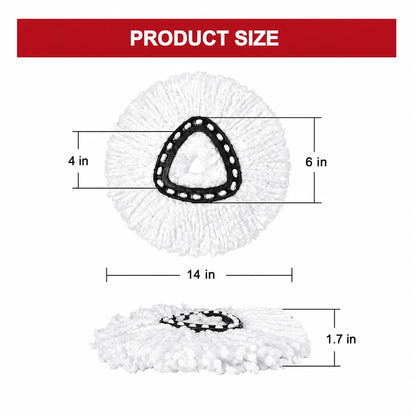 Spin Mop Replacement Kit - Microfiber Heads & Scrub Brushes For Deep Floor Cleaning