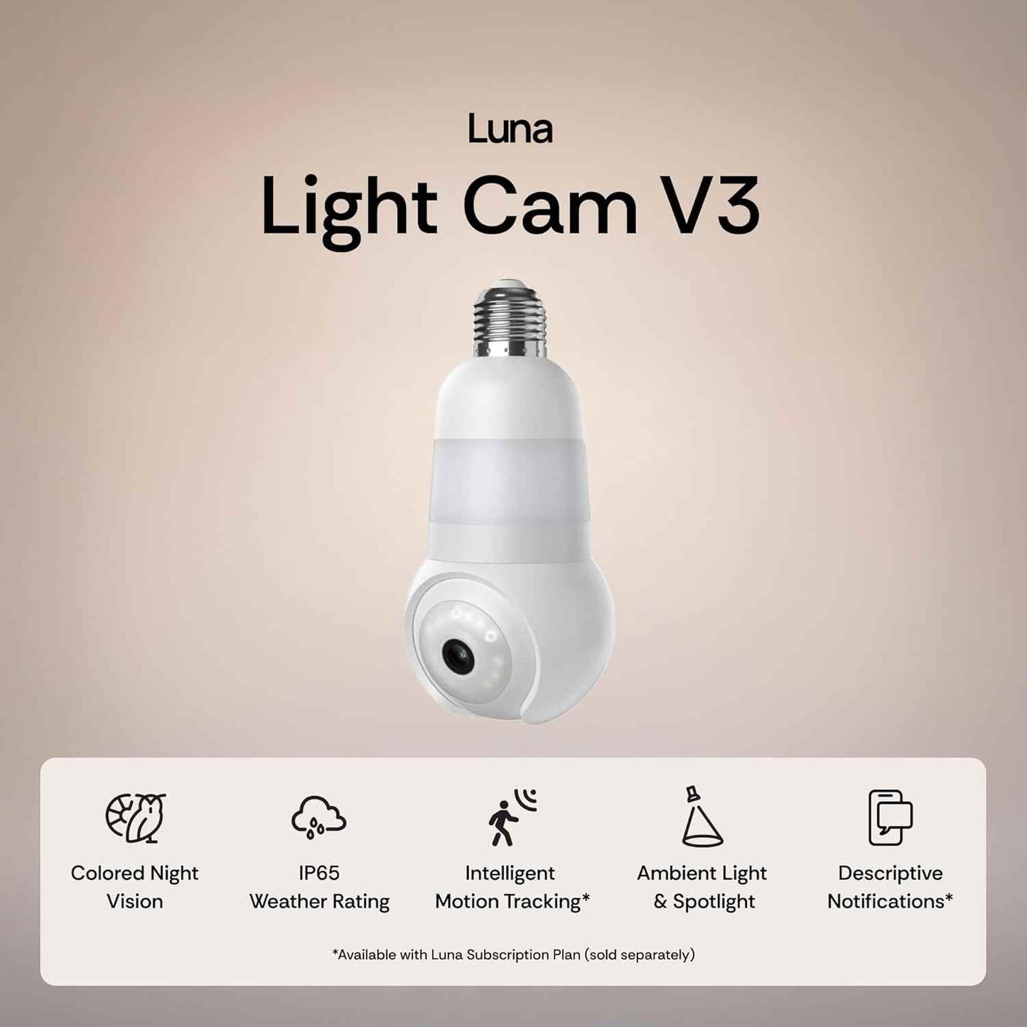 2K Wireless Light Bulb Security Camera