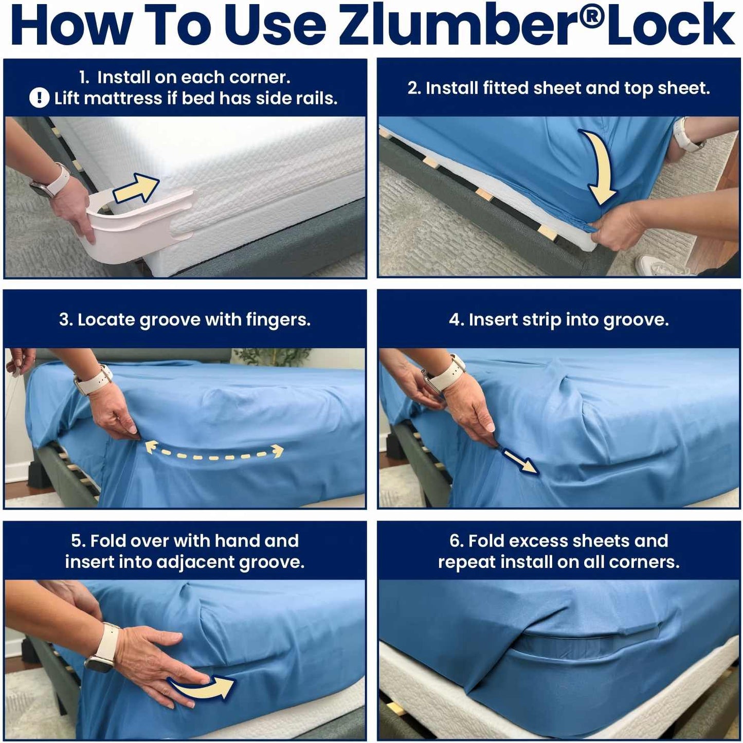 Bed Sheet Holders - Adjustable Grip Straps For A Smooth, Secure Fit