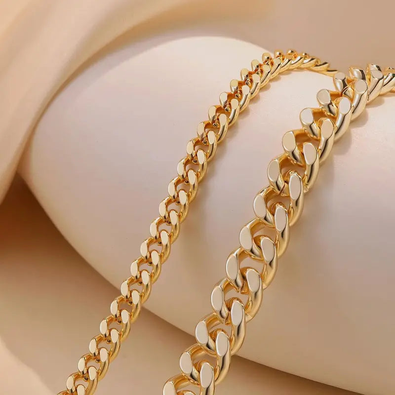 Chunky Chain Anklet - Layered Waterproof Design For Effortless Summer Style