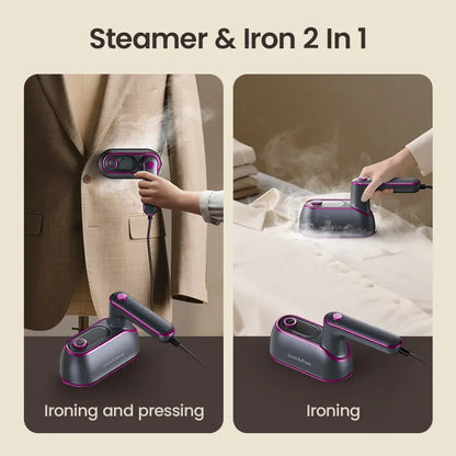 2-in-1 Foldable Handheld Steamer & Iron: Professional Wrinkle Removal in Seconds