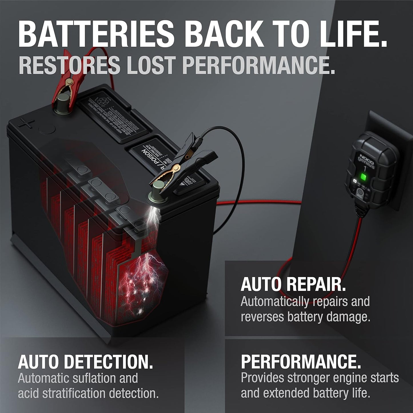 1A Smart Battery Charger & Maintainer (6V & 12V)