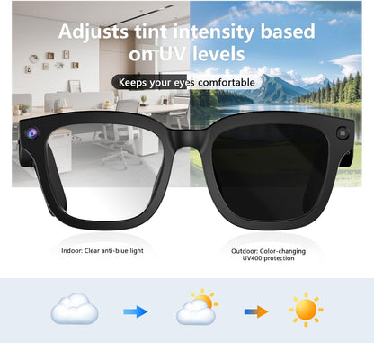 AI Smart Glasses: 8MP 4K Video Recording & Real-Time Translation (160+ Languages)