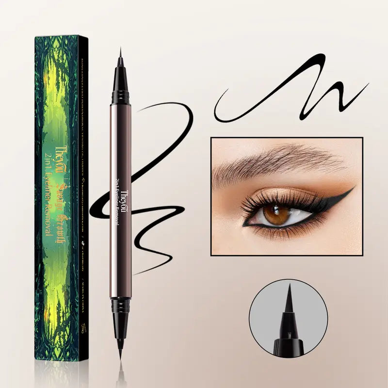 Dual Tip Liquid Eyeliner - 2-in-1 Precision Design For Effortless Eye Looks