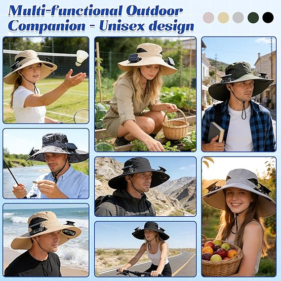 Solar Fan Hat - Dual Side Cooling Fans For Instant Outdoor Heat Relief