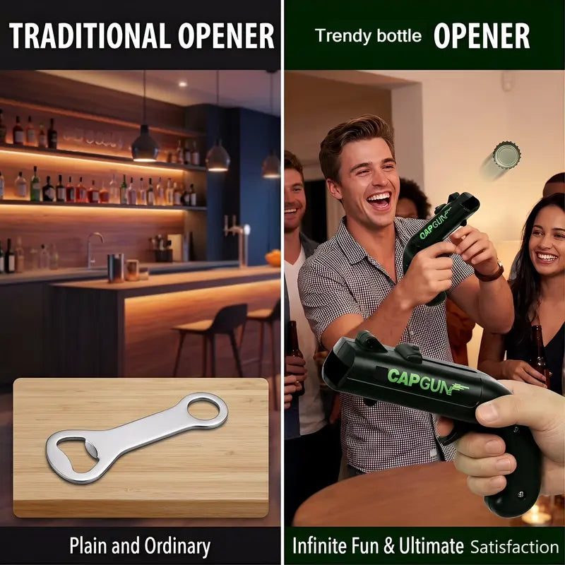 Bottle Opener Launcher - Spring Powered Cap Shooting Fun For Epic Parties
