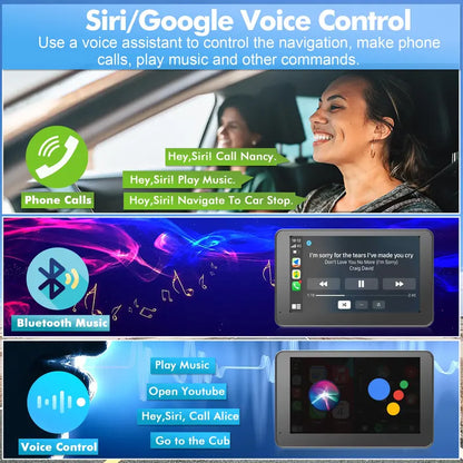 Wireless CarPlay & Android Auto Screen with HD Backup Camera