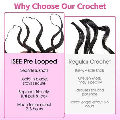 Human Hair Crochet Extensions - Pre-Looped Burmese Curly For Natural Full Volume