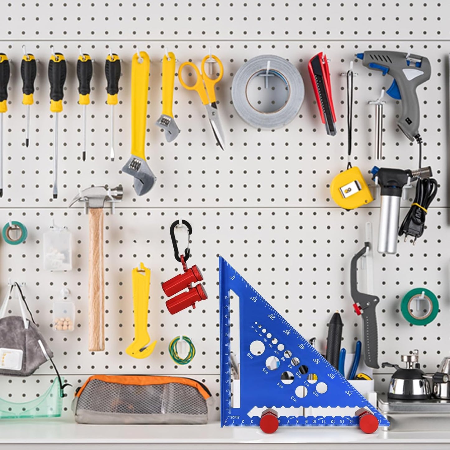 Stair Gauge Stops for Framing Square - Clip-On Locking Tool for Faster & Accurate Layout Marking