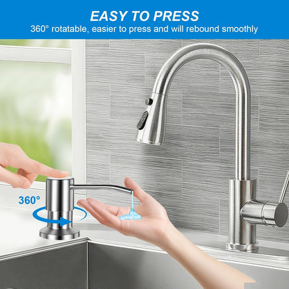 Sink Soap Dispenser - 39" Hidden Tube For A Cleaner Kitchen