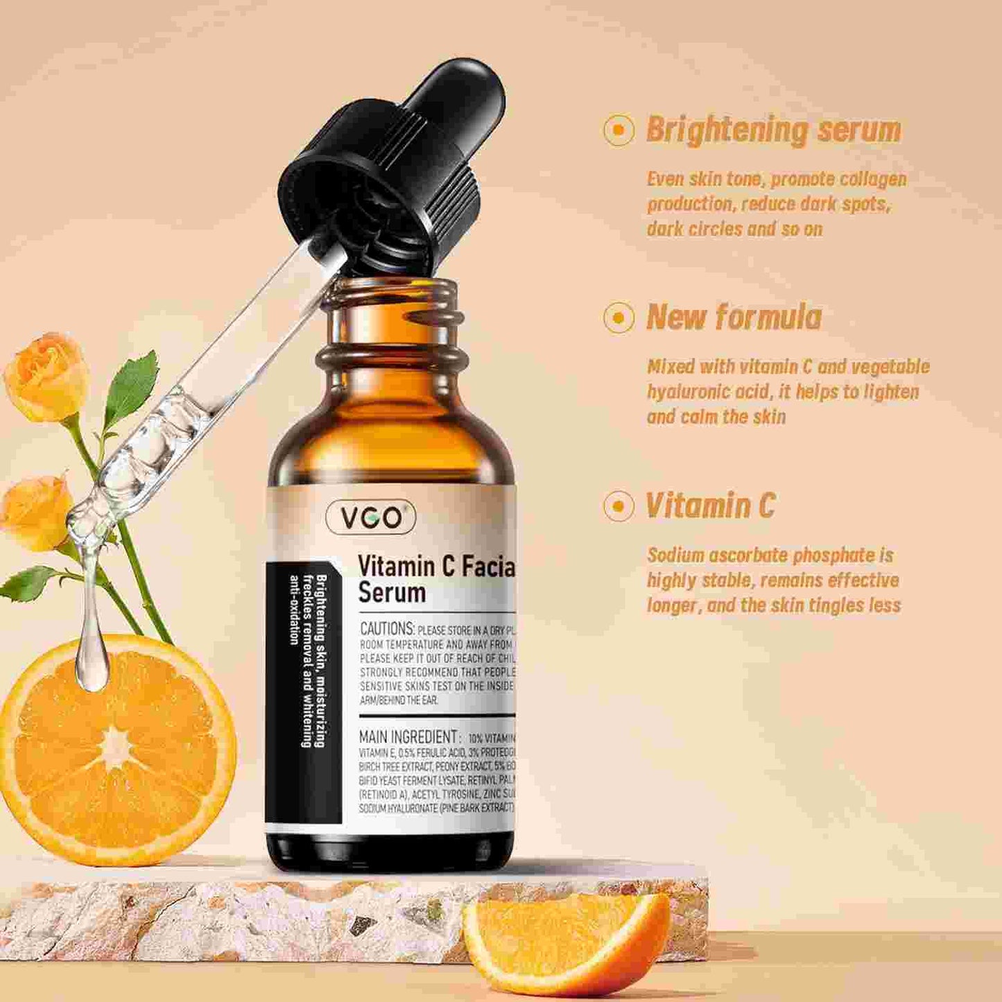 Brighten & Fade Dark Spots: 15% Active Vitamin C Anti-Aging Serum