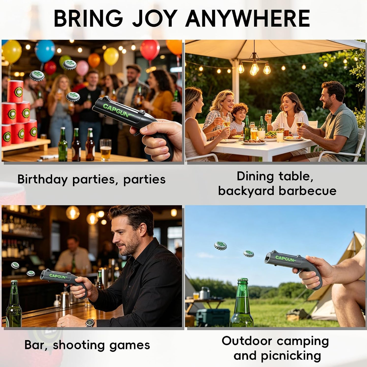 Bottle Opener Launcher - Spring Powered Cap Shooting Fun For Epic Parties