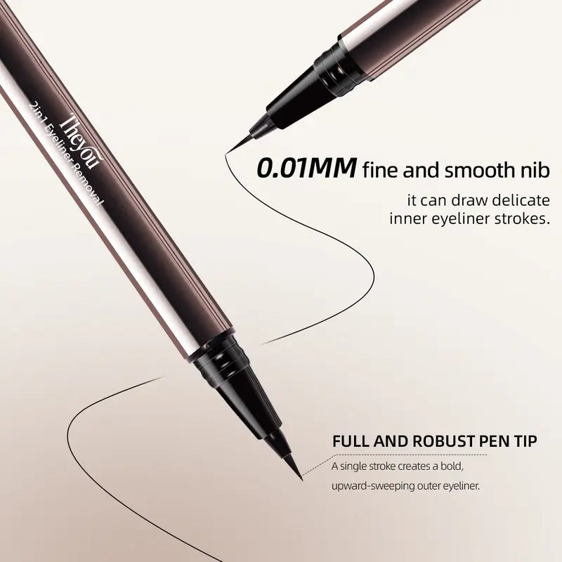 Dual Tip Liquid Eyeliner - 2-in-1 Precision Design For Effortless Eye Looks