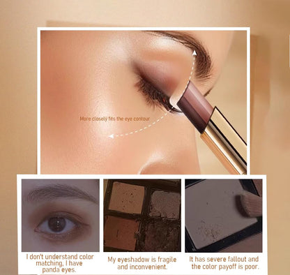 3-Color Eyeshadow Stick - One-Swipe Shimmer Glow For Effortless Eye Makeup