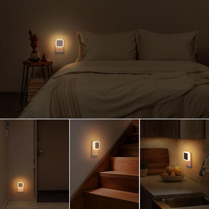Plug-In Night Light 6-Pack - Auto Sensor Glow Frame For Safer Night Walks