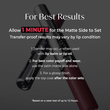 2-In-1 Lip Tint - Velvet Matte + Glossy Shine For Korean Glass Lip Looks