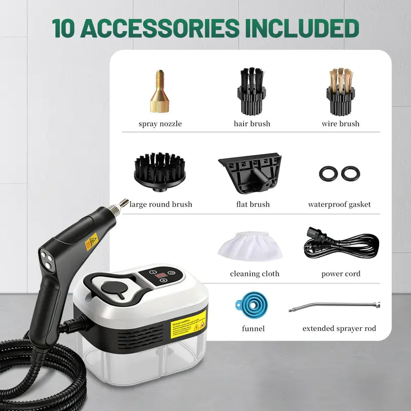 Portable Steam Cleaner - High-Pressure Steam For Deep Home & Car Cleaning