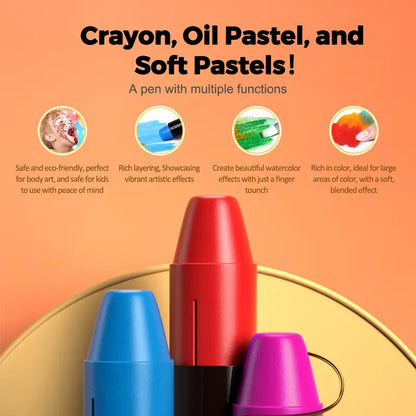 2-in-1 Washable Jumbo Silky Crayons & Watercolor Kit