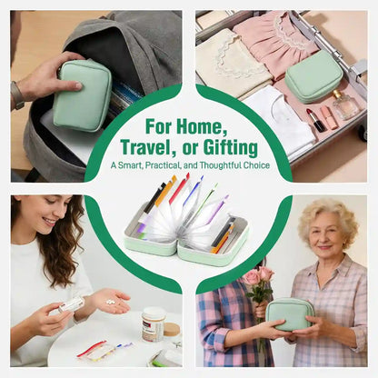 Weekly Pill Pouch Organizer – 14 Color-Coded Reusable Pouches with Travel Case