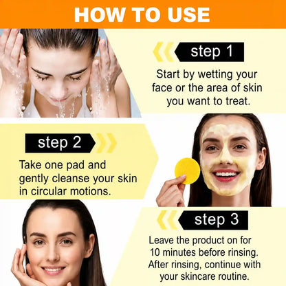 Brightening Cleansing Pads - Turmeric & Kojic Acid Formula For Fresh-Looking Glow