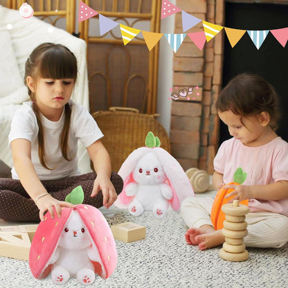 One Zip, Two Surprises — The World’s Most Adorable Transforming Bunny. 🍓🐰