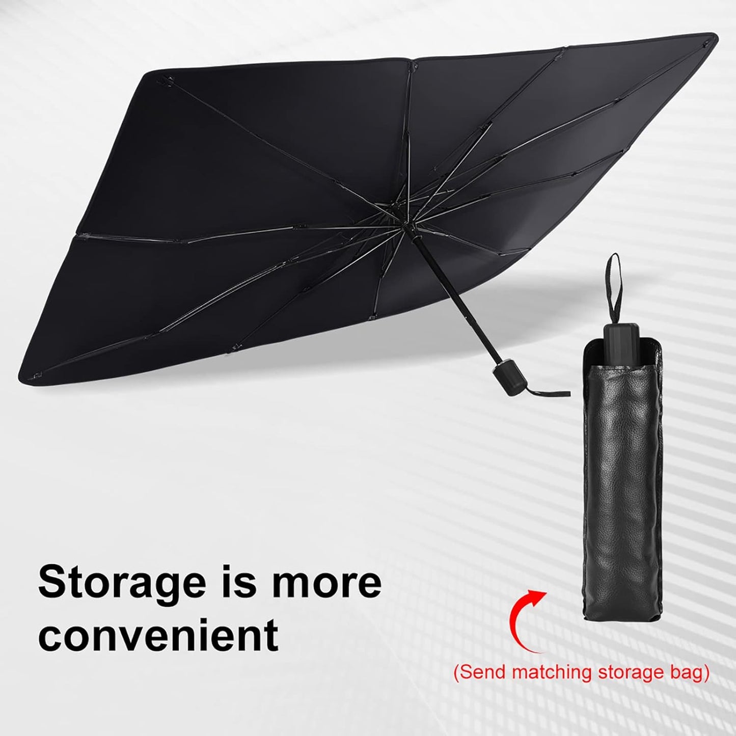 Foldable Windshield Sunshade Umbrella - Pop-Up Design For Instant Car Interior Heat & UV Protection