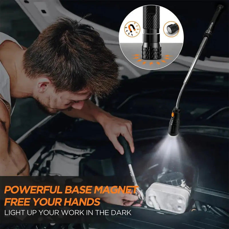 Magnetic Pickup Tool - Extendable LED Reach For Hard-To-Reach Items