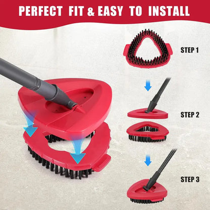 Spin Mop Replacement Kit - Microfiber Heads & Scrub Brushes For Deep Floor Cleaning
