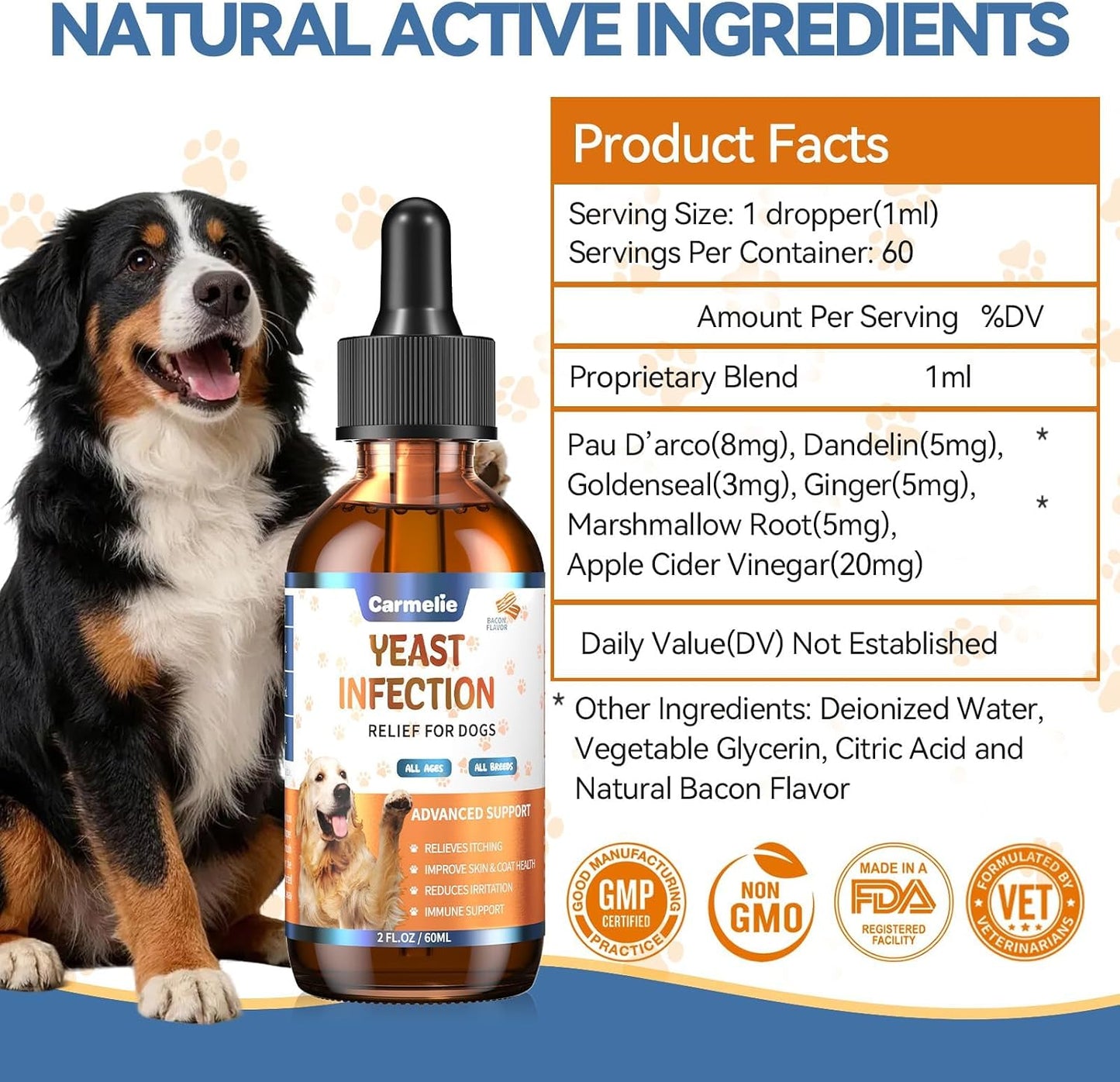 Dog Ear & Skin Relief Drops - Fast-Absorbing Comfort Support For Itchy Ears, Skin Irritation & Daily Hygiene Care