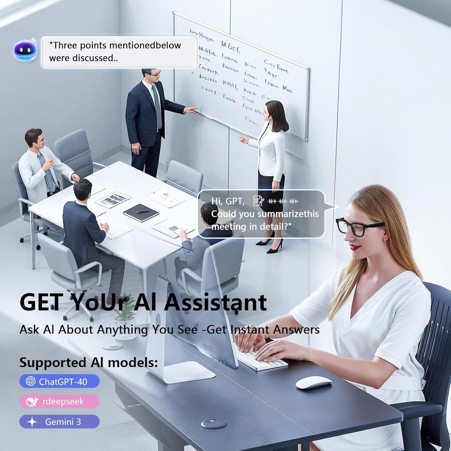 AI Smart Glasses: 8MP 4K Video Recording & Real-Time Translation (160+ Languages)