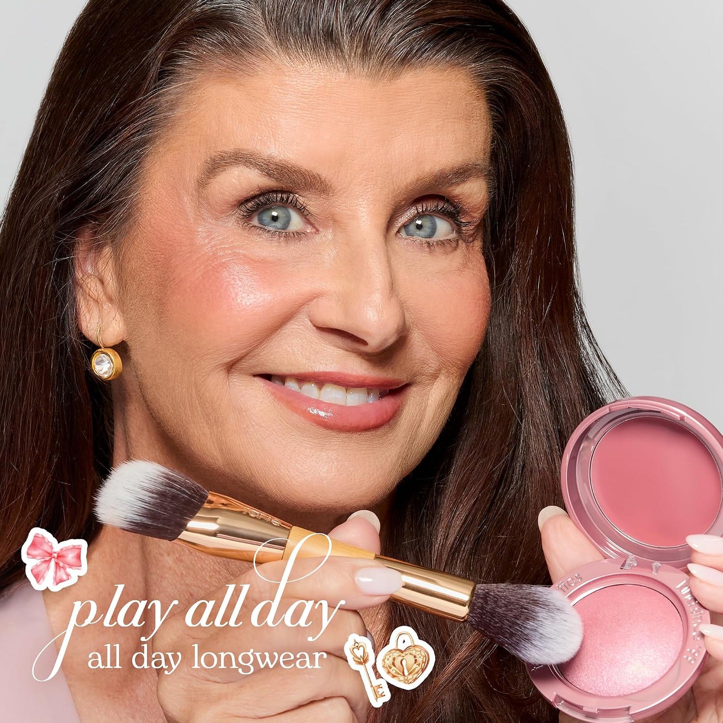 Blush & Glow Duo With Brush - Cream Color + Glow Powder For A Fresh Radiant Flush