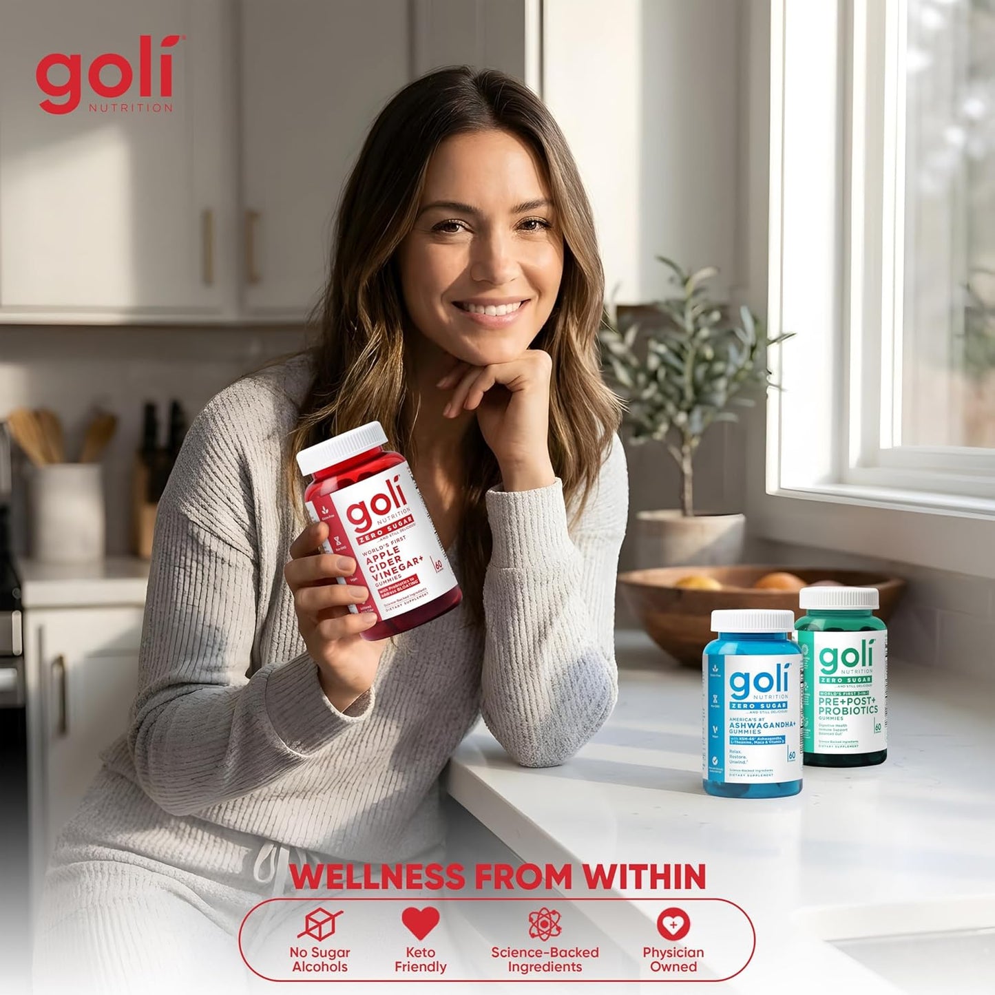 Zero Sugar 3-Bottle Wellness Gummy Trio for Daily Gut, Digestion & Stress Support Routine