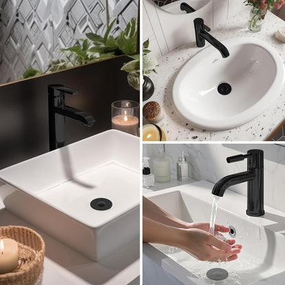 3-in-1 Bathroom Sink Drain Stopper - Pop-Up Hair Catcher For Cleaner Drains